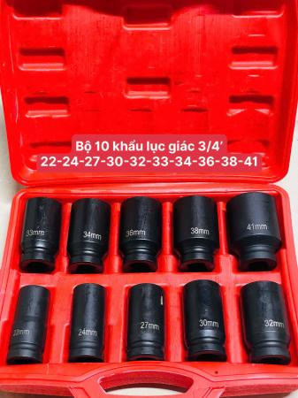 Bộ khẩu lục giác 3/4' - 10 chi tiết