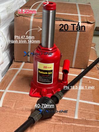 Kích đội rỗng tâm 20T kèm trục ren ép bạc vào